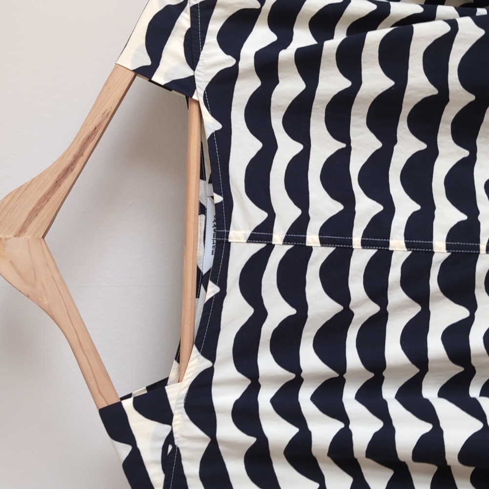 Marimekko Black and White Midi Dress with Wave Print - Picture 2 of 4